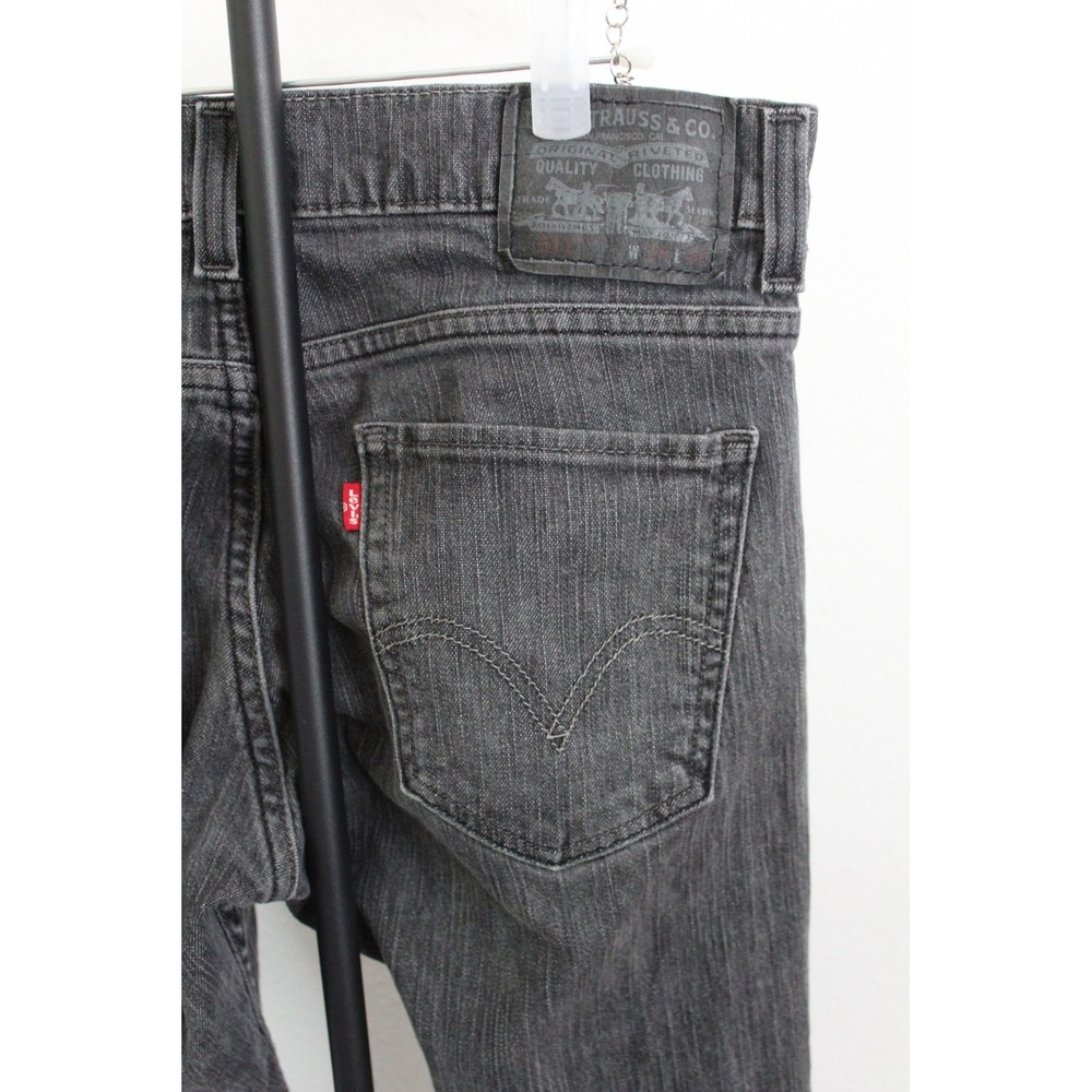 VTG Levi's 511 Men's Skinny Jeans 34x30 Faded Black Slim Fit Denim Pants - Picture 3 of 9